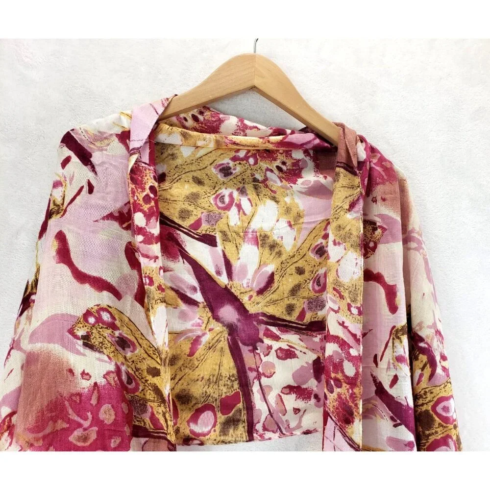 Pink Butterfly Watercolor Scarf by J Francis 70.5